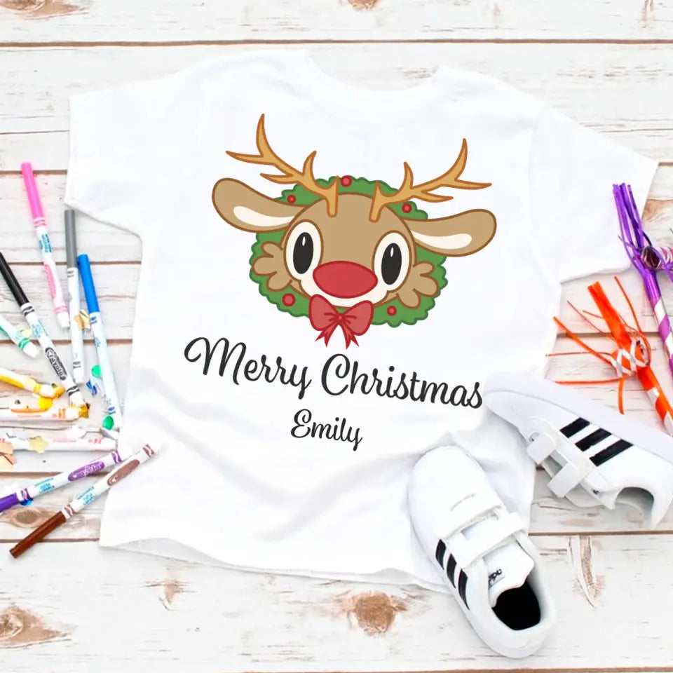 Kid's Merry Christmas with Deer