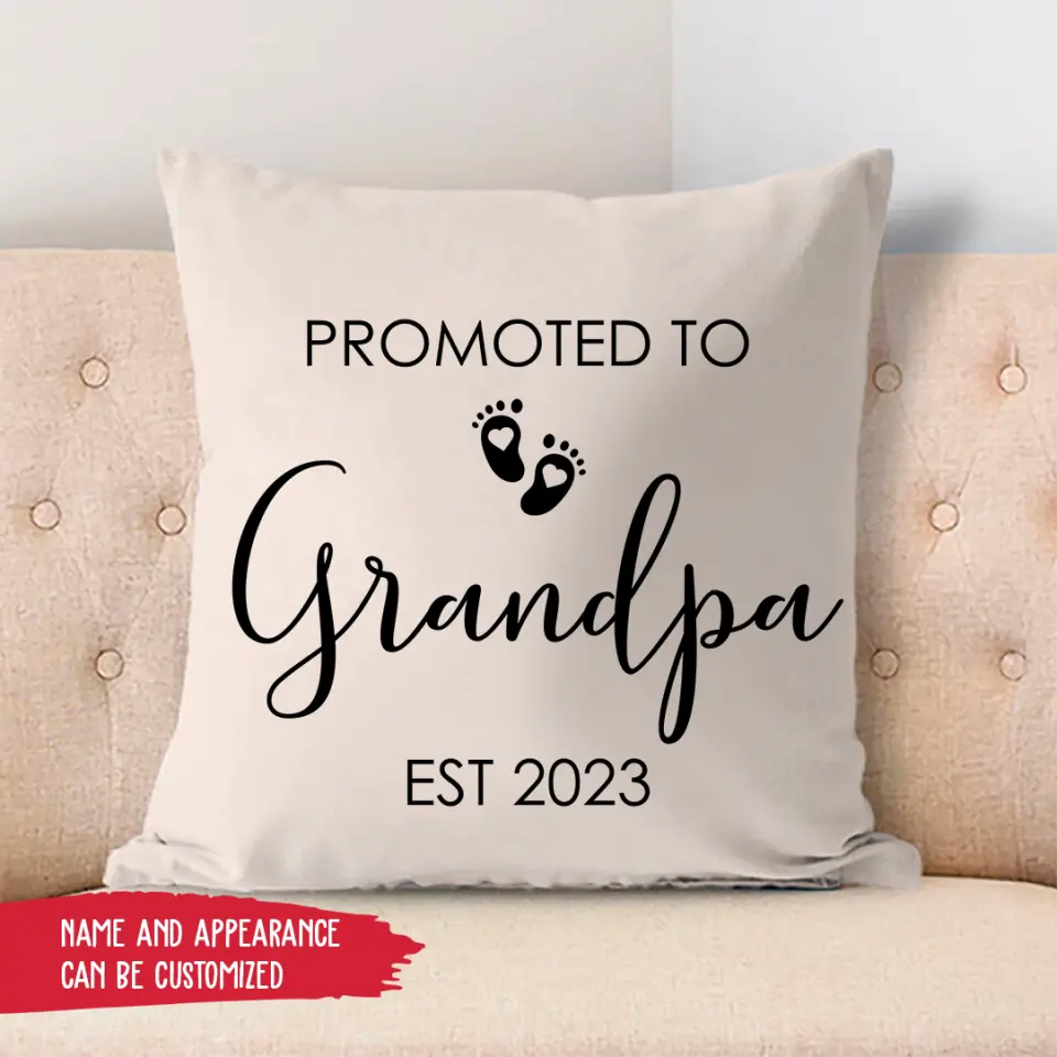 Pillow Case - Promoted To Grandpa