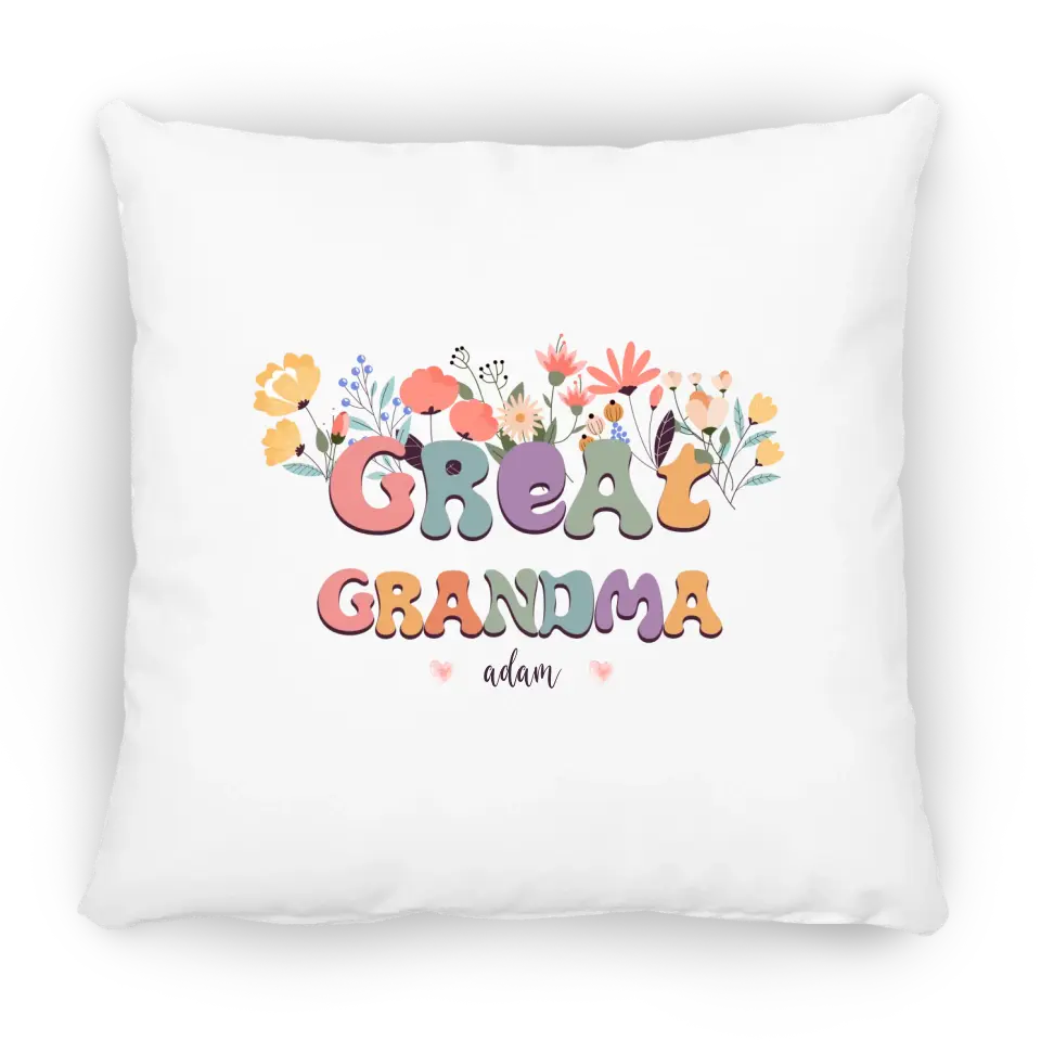 T-Shirt - Grandma With Flowers And Grandchildren