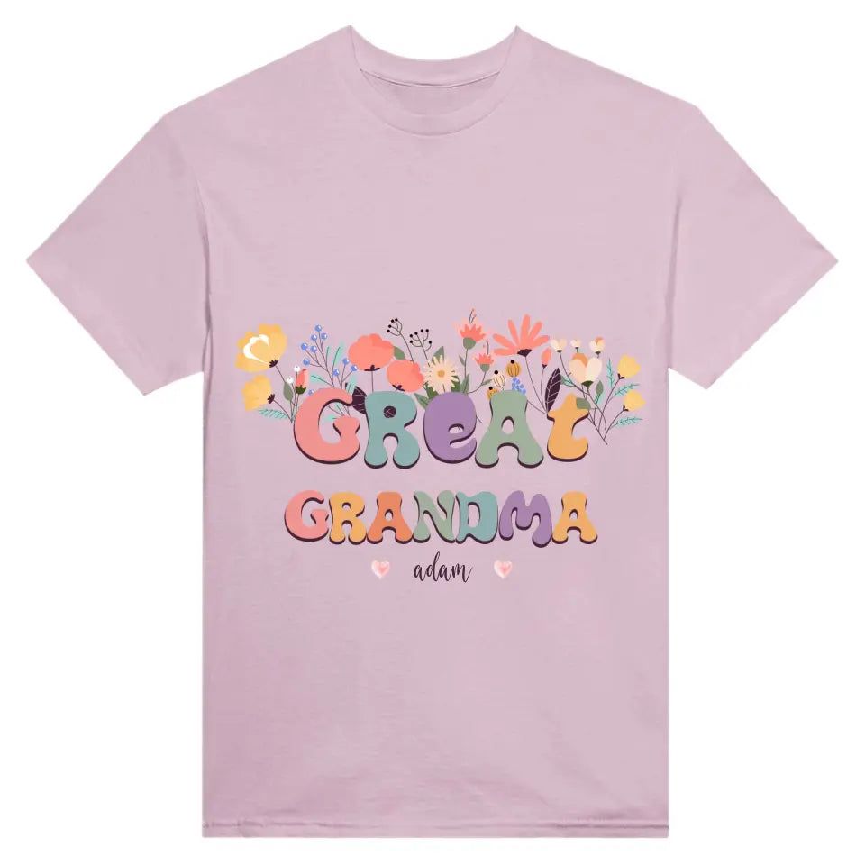 Pillow Case - Grandma With Flowers And Grandchildren