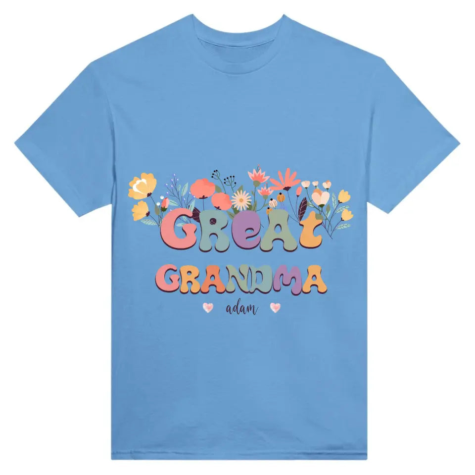 Pillow Case - Grandma With Flowers And Grandchildren