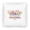 Pillow Case - Grandma With Flowers And Grandchildren