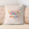 Pillow Case - Grandma With Flowers And Grandchildren